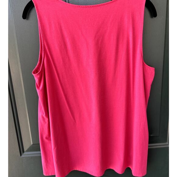 J. Jill Luxe Supima Pink Scoopneck Tank Sz M Stretchy Closet Basic Capsule - Picture 2 of 3